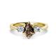 1 - Naomi 1.60 ctw Smoky Quartz Pear Shape (9x7 mm) accented Natural Diamond Three Stone Women Engagement Ring 