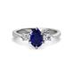 1 - Naomi 2.55 ctw Blue Sapphire Pear Shape (9x7 mm) accented Natural Diamond Three Stone Women Engagement Ring 