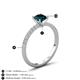 4 - Aurin 6.00 mm Cushion Shape London Blue Topaz and Diamond Engagement Ring 