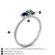 4 - Elyse 6.00 mm Cushion Shape Lab Created Blue Sapphire and 7x5 mm Emerald Shape Lab Created Alexandrite 2 Stone Duo Ring 