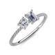 3 - Elyse GIA Certified 6.00 mm Cushion Shape Diamond and 7x5 mm Emerald Shape Forever Brilliant Moissanite 2 Stone Duo Ring 