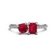 1 - Elyse 6.00 mm Cushion Shape and 7x5 mm Emerald Shape Lab Created Ruby 2 Stone Duo Ring 
