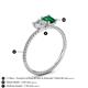 4 - Elyse GIA Certified 6.00 mm Cushion Shape Diamond and 7x5 mm Emerald Shape Lab Created Emerald 2 Stone Duo Ring 