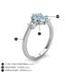 5 - Naomi 9x6 mm Pear Shape Aquamarine and Lab Grown Diamond Three Stone Engagement Ring 