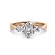 1 - Naomi GIA Certified 9x6 mm Pear Shape Diamond and Lab Grown Diamond Three Stone Engagement Ring 
