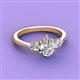 3 - Naomi GIA Certified 9x6 mm Pear Shape Diamond and Lab Grown Diamond Three Stone Engagement Ring 