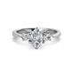 1 - Naomi GIA Certified 9x6 mm Pear Shape Diamond and Lab Grown Diamond Three Stone Engagement Ring 