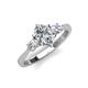 4 - Naomi GIA Certified 9x6 mm Pear Shape Diamond and Lab Grown Diamond Three Stone Engagement Ring 