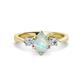 1 - Naomi 9x6 mm Pear Shape Opal and Lab Grown Diamond Three Stone Engagement Ring 