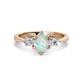 1 - Naomi 9x6 mm Pear Shape Opal and Lab Grown Diamond Three Stone Engagement Ring 