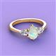 3 - Naomi 9x6 mm Pear Shape Opal and Lab Grown Diamond Three Stone Engagement Ring 