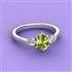 3 - Naomi 9x6 mm Pear Shape Peridot and Lab Grown Diamond Three Stone Engagement Ring 