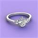 3 - Naomi 9x6 mm Pear Shape Forever Brilliant Moissanite and Lab Grown Diamond Three Stone Engagement Ring 