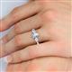 6 - Naomi 9x6 mm Pear Shape Forever Brilliant Moissanite and Lab Grown Diamond Three Stone Engagement Ring 