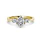 1 - Naomi 9x6 mm Pear Shape Forever Brilliant Moissanite and Lab Grown Diamond Three Stone Engagement Ring 