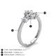 5 - Naomi GIA Certified 9x6 mm Pear Shape Diamond and Lab Grown Diamond Three Stone Engagement Ring 