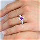 3 - Emilia 6.00 mm Princess Cut Amethyst Solitaire Engagement Ring 