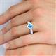 3 - Emilia 6.00 mm Princess Cut Blue Topaz Solitaire Engagement Ring 