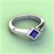 4 - Emilia 6.00 mm Princess Cut Lab Created Blue Sapphire Solitaire Engagement Ring 
