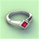 4 - Emilia 6.00 mm Princess Cut Lab Created Ruby Solitaire Engagement Ring 