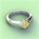 4 - Emilia 6.00 mm Princess Cut Lab Created Yellow Sapphire Solitaire Engagement Ring 