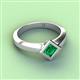 4 - Emilia 6.00 mm Princess Cut Lab Created Emerald Solitaire Engagement Ring 