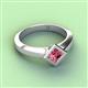 4 - Emilia 6.00 mm Princess Cut Pink Tourmaline Solitaire Engagement Ring 