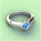 4 - Emilia 6.00 mm Princess Cut Blue Topaz Solitaire Engagement Ring 