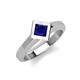 5 - Emilia 6.00 mm Princess Cut Lab Created Blue Sapphire Solitaire Engagement Ring 