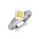 5 - Emilia 6.00 mm Princess Cut Lab Created Yellow Sapphire Solitaire Engagement Ring 