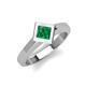 5 - Emilia 6.00 mm Princess Cut Lab Created Emerald Solitaire Engagement Ring 
