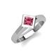 5 - Emilia 6.00 mm Princess Cut Pink Tourmaline Solitaire Engagement Ring 