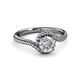 3 - Aerin Desire 6.50 mm Round Forever Brilliant Moissanite Bypass Solitaire Engagement Ring 