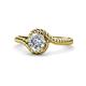 1 - Aerin Desire 6.50 mm Round Forever Brilliant Moissanite Bypass Solitaire Engagement Ring 