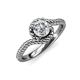 4 - Aerin Desire 6.50 mm Round Forever One Moissanite Bypass Solitaire Engagement Ring 