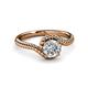 3 - Aerin Desire 6.50 mm Round Forever One Moissanite Bypass Solitaire Engagement Ring 