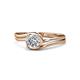 1 - Elena Signature 5.50 mm Round Forever Brilliant Forever One Moissanite Bypass Solitaire Engagement Ring 
