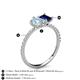 5 - Zahara 9x6 mm Pear Aquamarine and 7x5 mm Emerald Cut Lab Created Blue Sapphire 2 Stone Duo Ring 