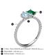 5 - Zahara 9x6 mm Pear Aquamarine and 7x5 mm Emerald Cut Lab Created Emerald 2 Stone Duo Ring 