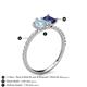 5 - Zahara 9x6 mm Pear Aquamarine and 7x5 mm Emerald Cut Iolite 2 Stone Duo Ring 