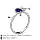 5 - Zahara 9x7 mm Pear Blue Sapphire and 7x5 mm Emerald Cut White Sapphire 2 Stone Duo Ring 