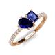 4 - Zahara 9x7 mm Pear Blue Sapphire and 7x5 mm Emerald Cut Iolite 2 Stone Duo Ring 