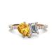 1 - Zahara 9x6 mm Pear Citrine and 7x5 mm Emerald Cut Forever One Moissanite 2 Stone Duo Ring 