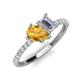 4 - Zahara 9x6 mm Pear Citrine and 7x5 mm Emerald Cut Forever Brilliant Moissanite 2 Stone Duo Ring 