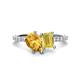 1 - Zahara 9x6 mm Pear Citrine and 7x5 mm Emerald Cut Lab Created Yellow Sapphire 2 Stone Duo Ring 