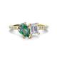 1 - Zahara 9x6 mm Pear Lab Created Alexandrite and 7x5 mm Emerald Cut White Sapphire 2 Stone Duo Ring 