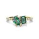 1 - Zahara 9x6 mm Pear and 7x5 mm Emerald Cut Lab Created Alexandrite 2 Stone Duo Ring 