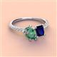 3 - Zahara 9x6 mm Pear Lab Created Alexandrite and 7x5 mm Emerald Cut Lab Created Blue Sapphire 2 Stone Duo Ring 
