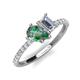 4 - Zahara 9x6 mm Pear Lab Created Alexandrite and IGI Certified 7x5 mm Emerald Cut Lab Grown Diamond 2 Stone Duo Ring 