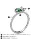 5 - Zahara 9x6 mm Pear Lab Created Alexandrite and GIA Certified 7x5 mm Emerald Cut Diamond 2 Stone Duo Ring 